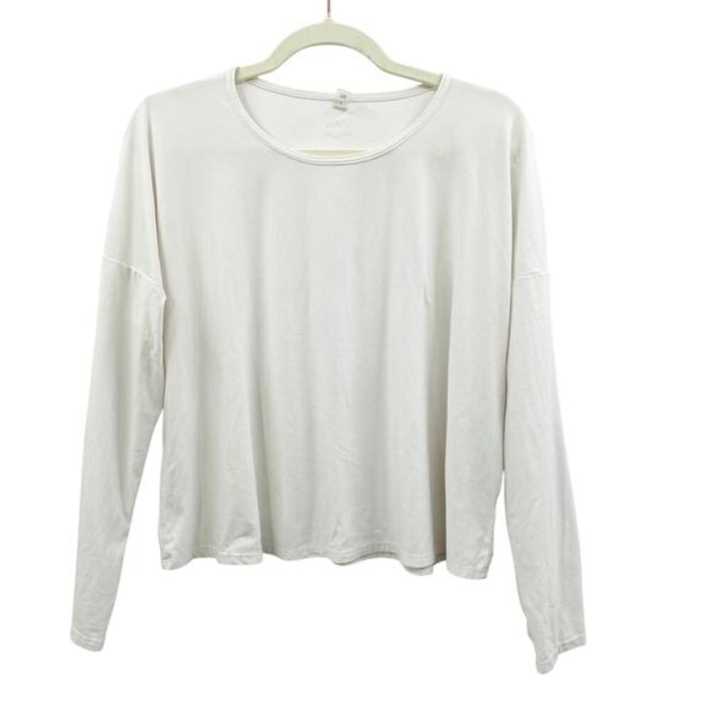 Beyond Yoga White Long Sleeve‎ Boxy Crop Tee